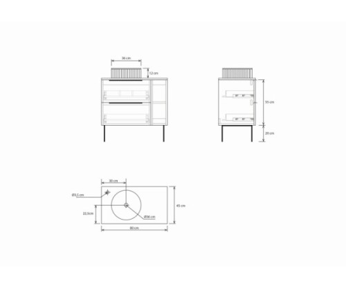 Pack NANTERRE + lavabo estriado