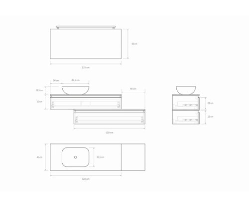 Pack SANCY + lavabo + espejo + foco LED